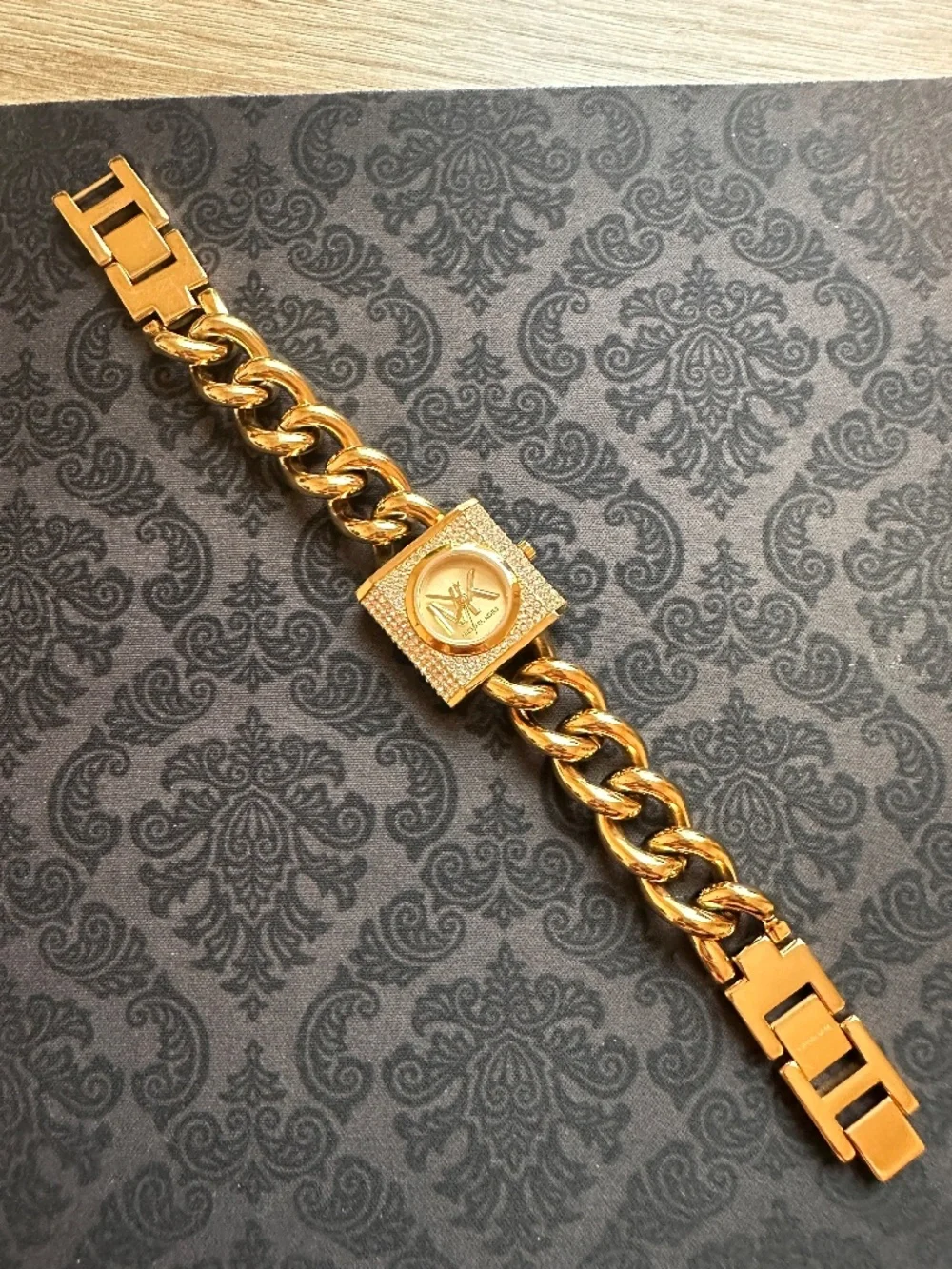 Michael Kors MK4711 Mini Lock Pavé Gold Chain Watch